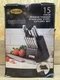 New McCook 15-Piece Kitchen Knife Set with Wooden Block German Stainless Steel