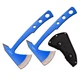 Perfect Point Throwing Axes &ndash; Set of 2 - Blue and Satin Finish Stainless Steel
