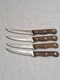 4 Vintage Chicago Cutlery LOGO Steak Knives Wood Handle 4" Blade Full Tang USA