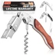 Zulay Kitchen Corkscrew Wine Opener - Premium 420 Stainless Medium, Rosewood 