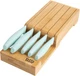 Tasty In-Drawer Kitchen Knife Set, Cutlery and Kitchen Organizer, 6-Piece, Aqua
