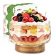 Prikoi 155oz Large Trifle Bowl with Wood Stand, Clear Glass for Displaying Layer