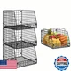Jakyitvi 3 Pack XXL Stackable Wire Baskets Large Storage Bins Pantry Kitchen Cou