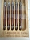 Five Laguiole Jean Dubost France Steak Knives In Wood Tray Incomplete Set