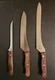 Vintage 400C Gold3 (3) Stainless Steel Sushi Knives Wood Handle Japan