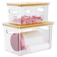Delamu Acrylic Trash Bag Holder 2 Pack XL Small Stackable Dispenser Clear Organi