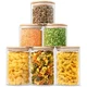 Urban Green Glass Jars with Airtight Lids, Airtight Glass Canisters with Locking