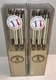 Jean Dubost Laguiole 2 Knife Blocks & 11 Piece Ivory Colored Steak Knives w/Bees
