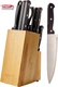 Amazon Basics 14-Piece High Carbon Stainless Steel Kitchen Knife Set with Full T