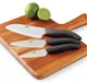 Kyocera Ceramic 3 Piece Kitchen Knife Set Paring Utility Santoku Made in Japan