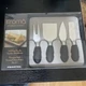Prodyne 4pc Stainless Steel Cheese Knife Set with Black Soft Touch Handles