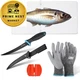 FLISSA 4-Piece Fish Fillet Set, Cleaning Kit - 7" 7 inches, Black