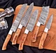CUSTOM HAND MADE FORGED DAMASCUS STEEL BLADE CHEF SET KITCHEN KNIVES M 132