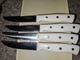 Cuisinart CLASSIC 4.5" STEAK Knife w/ HIGH-CARBON Steel Blade & WHITE Handle