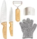 Kibbidea Kids Knife Set 4-Pieces, Stainless Steel, Wooden Handle Kids Knives for