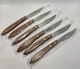 NOS (6) Bloomfield Steak Knives #3925 ~8 1/8" Stainless Steel Japan Wood Handle