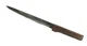 Vintage Japan Serrated Slicing Knife 9 5/8" Blade Wood Handle 3-Rivet Stainless