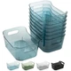 Tiawudi 8 Pack Plastic Storage Bins, Clear Pantry Organizers and Storage Contain