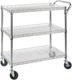 Heavy Duty 3 Tier Rolling Utility Kitchen Cart on Wheels,Large 45"L x 17 1/2"D x