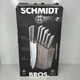 Schmidt Bros Cutlery Gridiron 7pc Knife Block Set Silver/Gray Wash: