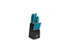 Oster 81007.14 Lindbergh 14 Piece Stainless Steel Cutlery Set Black Block, Teal