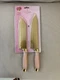 New Paris Hilton Gold Pink Cuterly Stainless Steel Kitchen 2 Knife w/guards Set