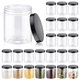 Irenare 24x 16oz Clear Plastic Jars w/ Lids, Wide Mouth - Food, Craft Storage