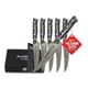 SliceElite 6 Pc Steak Knife Set VG10 Damascus Steel Carbon Fiber Handle