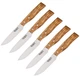 5 PACK LionSTEEL Single Steak Kitchen Knife 4" W.1.4116 Steel Blade Wood Handle