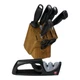 Zwilling J.A. Henckels 7 Pc Knife Block Set Black Handles Sharpener Chef Carver