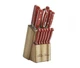The Pioneer Woman Cowboy Rustic 14-Piece Forged Cutlery Knife Block Set, Red
