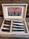 Jean Dubost Laguiole 4-Piece Cheese Spreaders Set Wooden Box Bee Emblem France