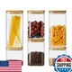 Homtop Glass Food Storage Containers with Lids 6 Pack(25oz/37oz/50oz), High Boro