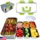 YINGRACE 7-Piece 304 Stainless Steel Food Storage Containers Set with Clear Lids