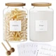 Yirilan 2 PCS Flour Sugar Storage Containers Glass Jar, 4000ml/1 Gallon/4.2 Qt/1