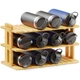 SpaceAid Bamboo Water Bottle Organizer Rack w/ Labels - Kitchen Pantry Storage
