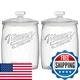 Dwbligt 2 Pack Cookie Jar, 1 Gallon Glass Jar with Airtight Lids - Large Wide Mo