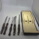 VINTAGE CUTCO KNIFE & FORK SET IN HOLDER 1722 1724 1726 1727 1729