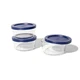 DURA LIVING 6-Piece Glass Food Storage Containers Set (3 Containers + 3 Lids)