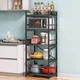 Denkee 5-Tier Bakers Rack for Kitchen with Storage, Industrial Microwave Stand S