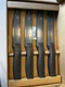 Pampered Chef Coated Steak Knife Set 100750 Serrated Edge Black Handle 4pc