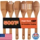 Riveira Dark Bamboo Wooden Spoons For Cooking 6-Piece Apartment Essentials Wood