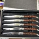 Trudeau Laguiole Steak Knives Set of 5 Premium Stainless Steel Serrated Blades