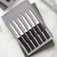 Rada Cutlery Steak Kitchen Knife Set T420 Steel Blades Black Resin Handles G26S