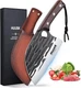 Huusk Upgraded Serbian Chef Knife-Japanese Meat Cleaver Knife for Meat Cutting F