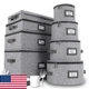 HOMELUX THEORY Hard Shell China Storage Set 8pc Light Gray Mug Plate Storage