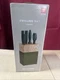 ZWILLING Now S 6pc Knife & Shears Set Lime Green w/ Ash Wood Block NEW