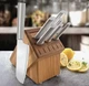 Rada Cutlery Essential Oak Block Set, Silver Handles