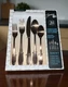 Fiesta Titanium Plated Stainless Steel Flatware Set 20pc Copper/Rose Gold Sheen