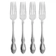 Oneida Louisiana 4-Piece Fine Dinner Forks Stainless Steel 4 Count, Silver 